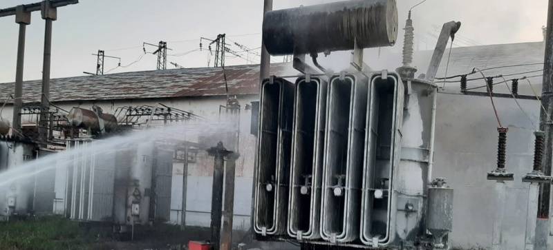 Вечером 12 августа загорелась электроподстанция в Манихино 