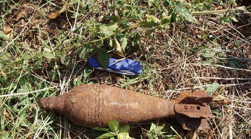 В Садках обнаружили миномётную мину