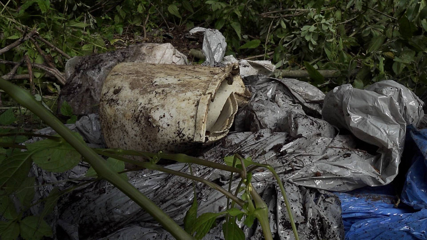 Машину мусора вывезли из леса близ деревни Бутырки
