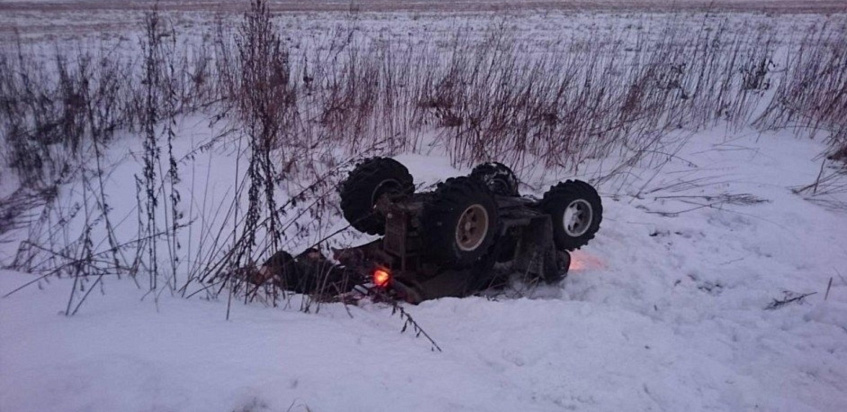 В Онуфриево квадроцикл попал под колёса автомобиля