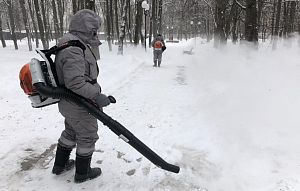 Истринские коммунальщики снег не убирают — они его сдувают