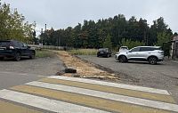 В Снегирях остановился ремонт пешеходной дорожки к станции