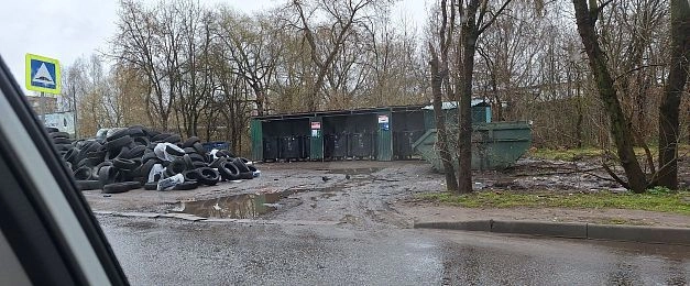 Мусоросборочные площадки Истры завалены старыми покрышками