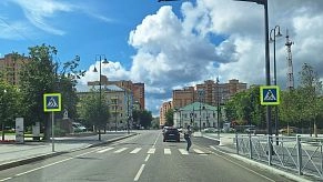 На благоустроенной площади Истры сделали новый пешеходный переход
