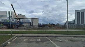 У «Арены-Истра» прокладывают временный проезд для строительной техники к будущему дворцу