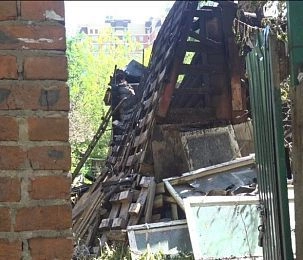 Последствия пожара на улице Народного Ополчения