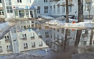 «Знаменитая» лужа на входе в поликлинику Истры пережила капремонт 